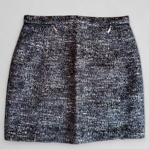 H&M 10 Old Mone Academia Clueless Office Contemporary Boucle Tweed A-Line Skirt